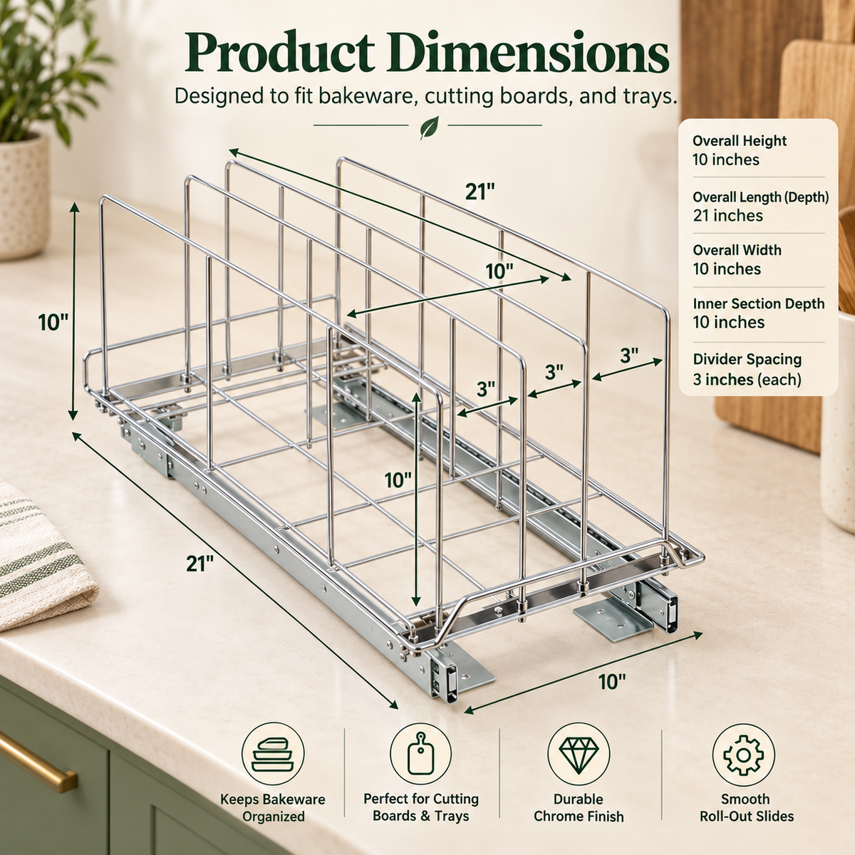 Roll-Out Bakeware Organizer