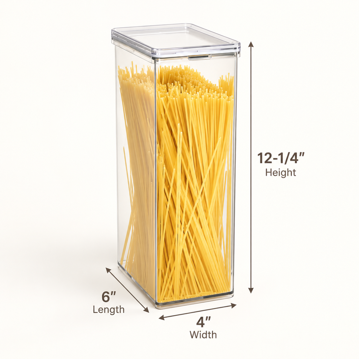 Clear Pasta Storage Canister