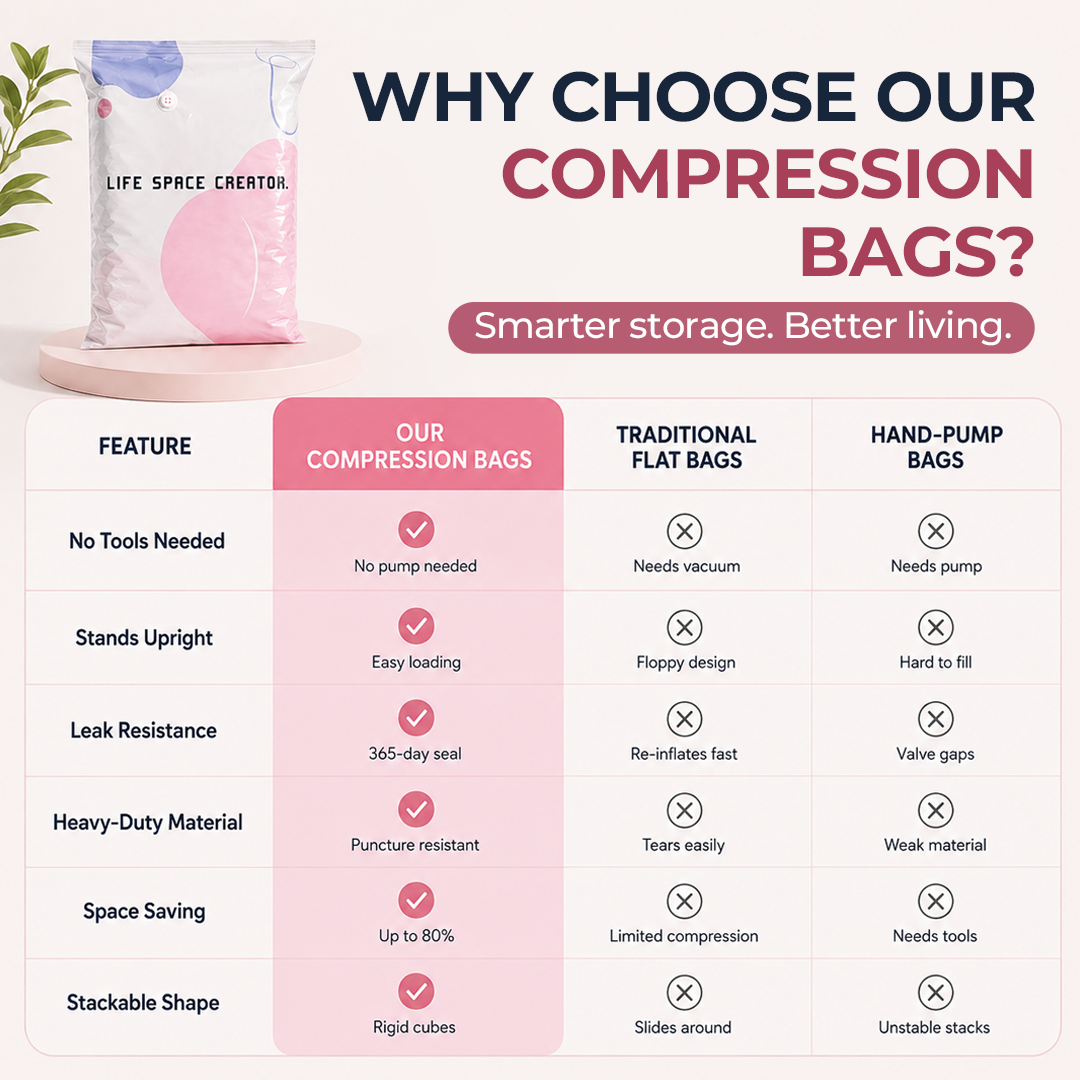 SpacePress No-Pump Vacuum Storage Bags