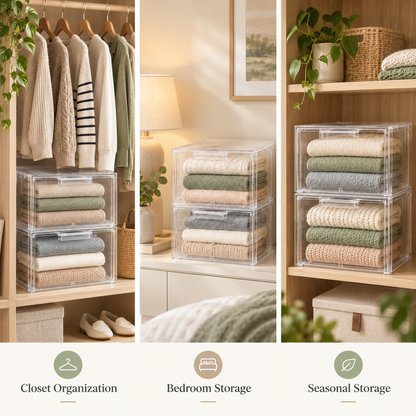 Clear Stackable Sweater Storage Drawer