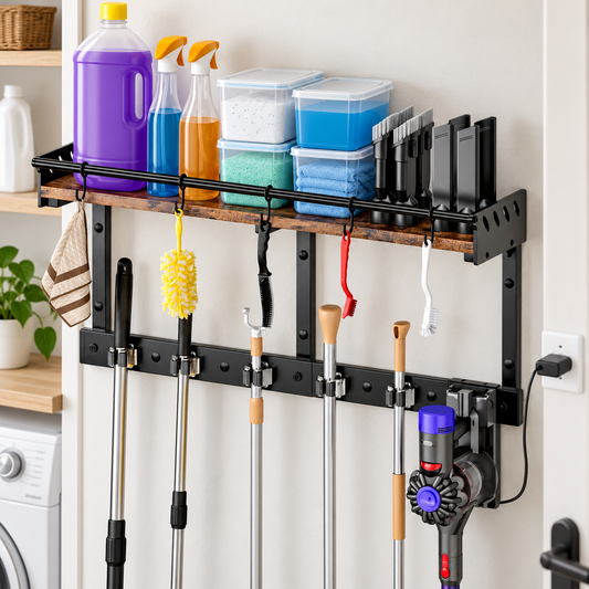 Wall-Mounted Cleaning Tool Organizer