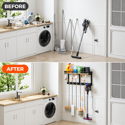 Wall-Mounted Cleaning Tool Organizer