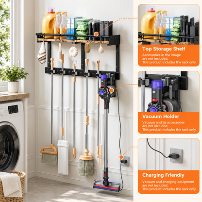 Wall-Mounted Cleaning Tool Organizer