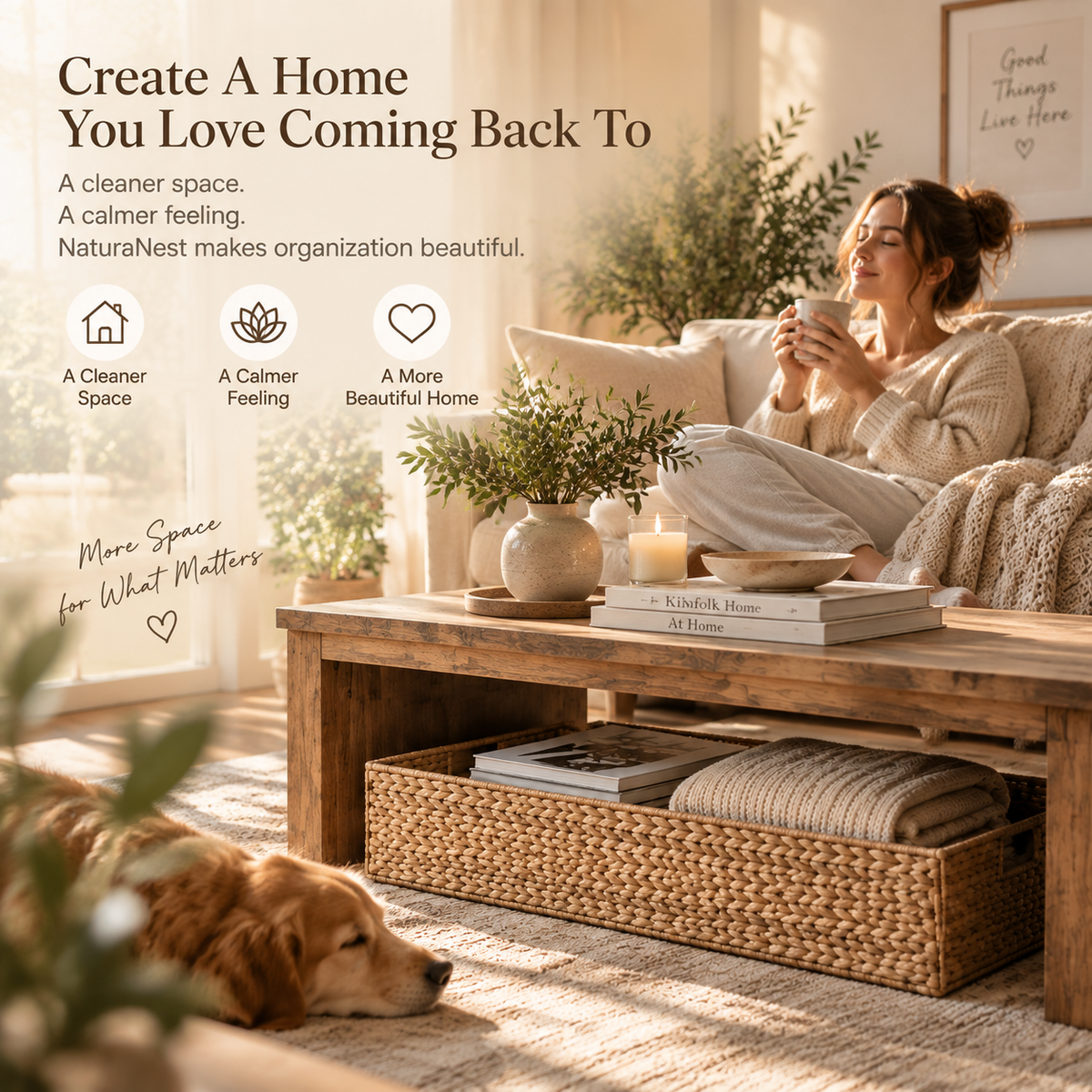 Woven Hidden Storage Basket
