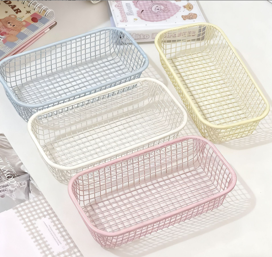 Pastel Metal Desktop Organizer Tray