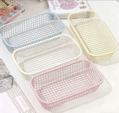 Pastel Metal Desktop Organizer Tray