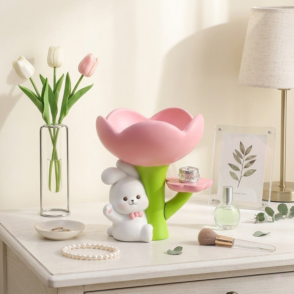Creative Rabbit & Tulip Desk Organizer