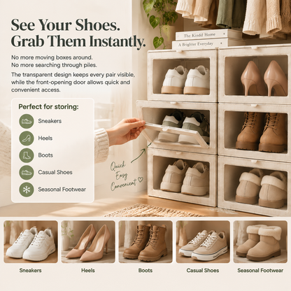 Clear Drop-Front Shoe Storage Box