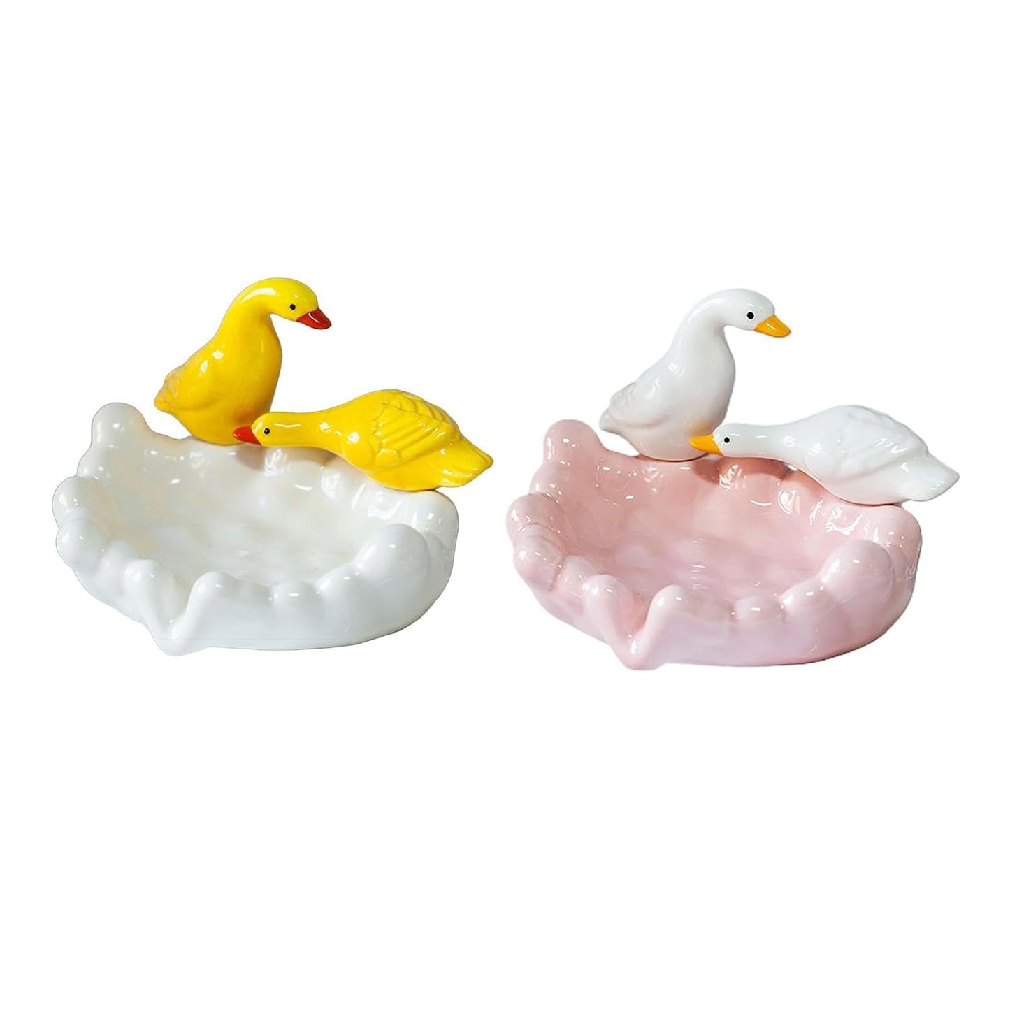 Charming Duck Couple Ceramic Jewelry & Soap Tray