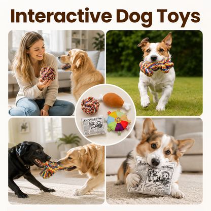Interactive Squeaky Rubber Chew Toy for Dogs