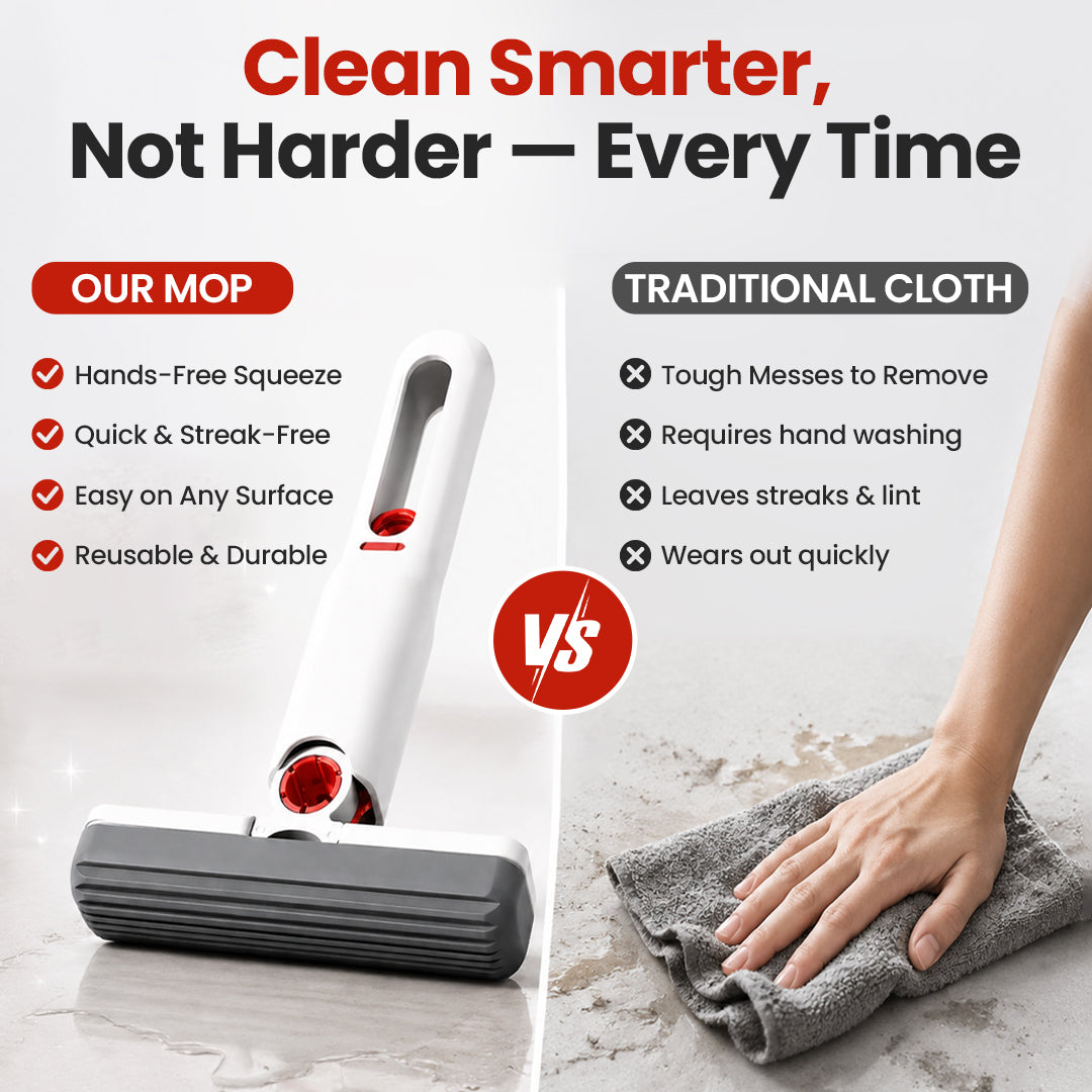 Hands-Free Squeeze Absorbent Handheld Mop