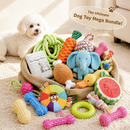 Interactive Squeaky Rubber Chew Toy for Dogs