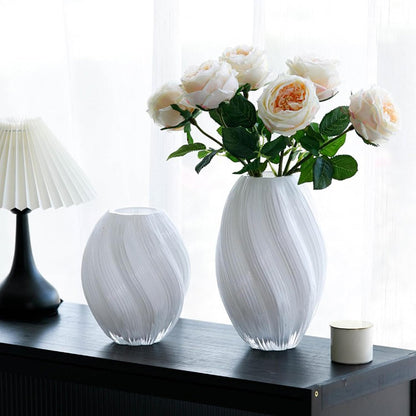 Ribbed Glass Malt-Style Vase