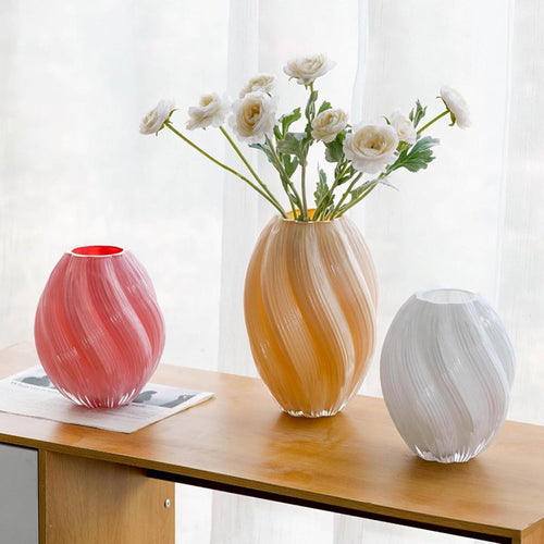 Ribbed Glass Malt-Style Vase