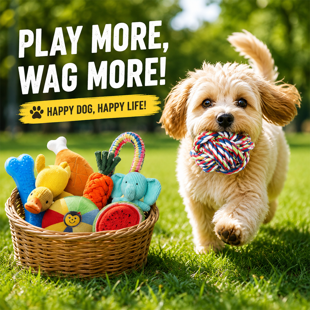 Interactive Squeaky Rubber Chew Toy for Dogs