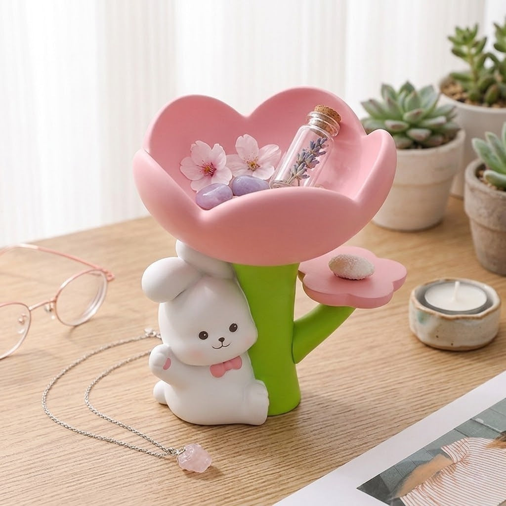 Creative Rabbit & Tulip Desk Organizer