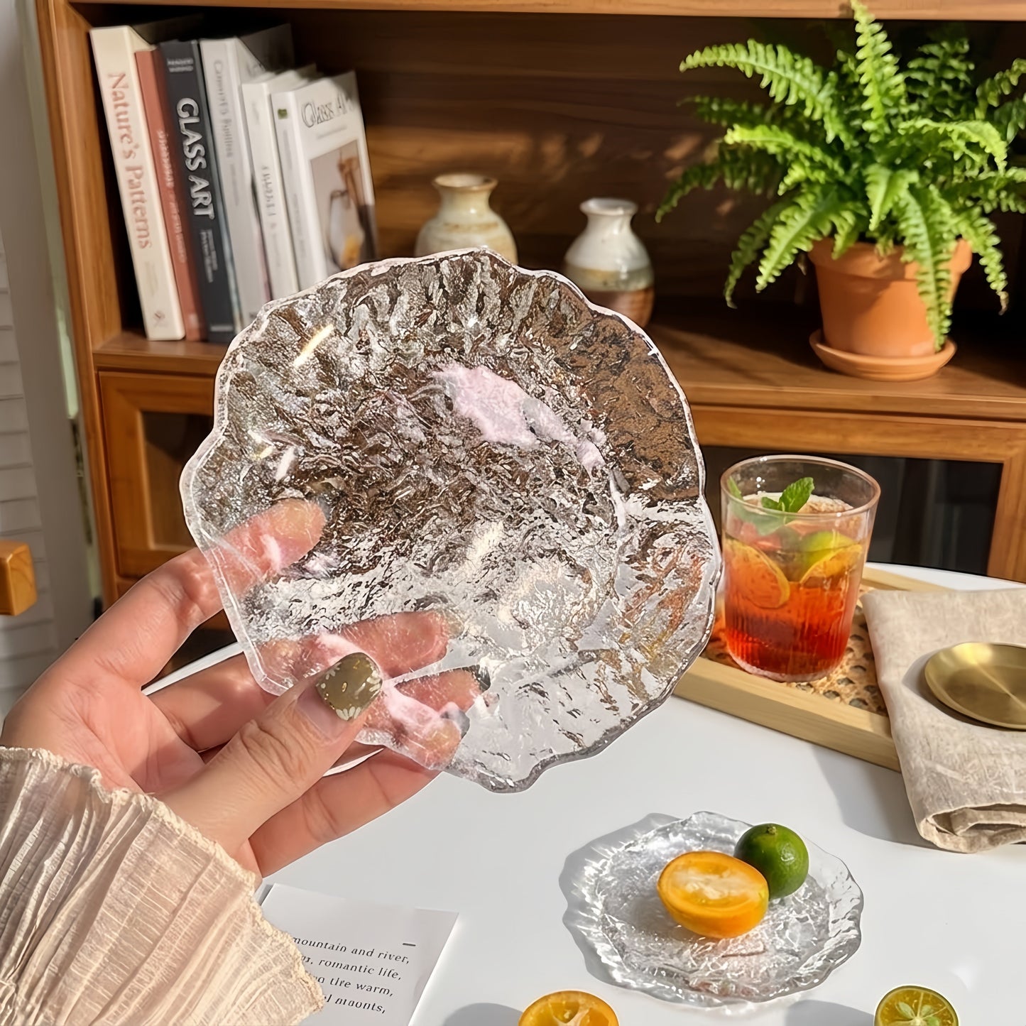 Dreamy Ice-Dew Collection | Irregular Art Glass Plates