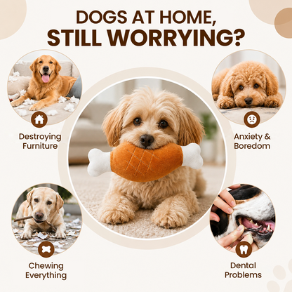 Interactive Squeaky Rubber Chew Toy for Dogs