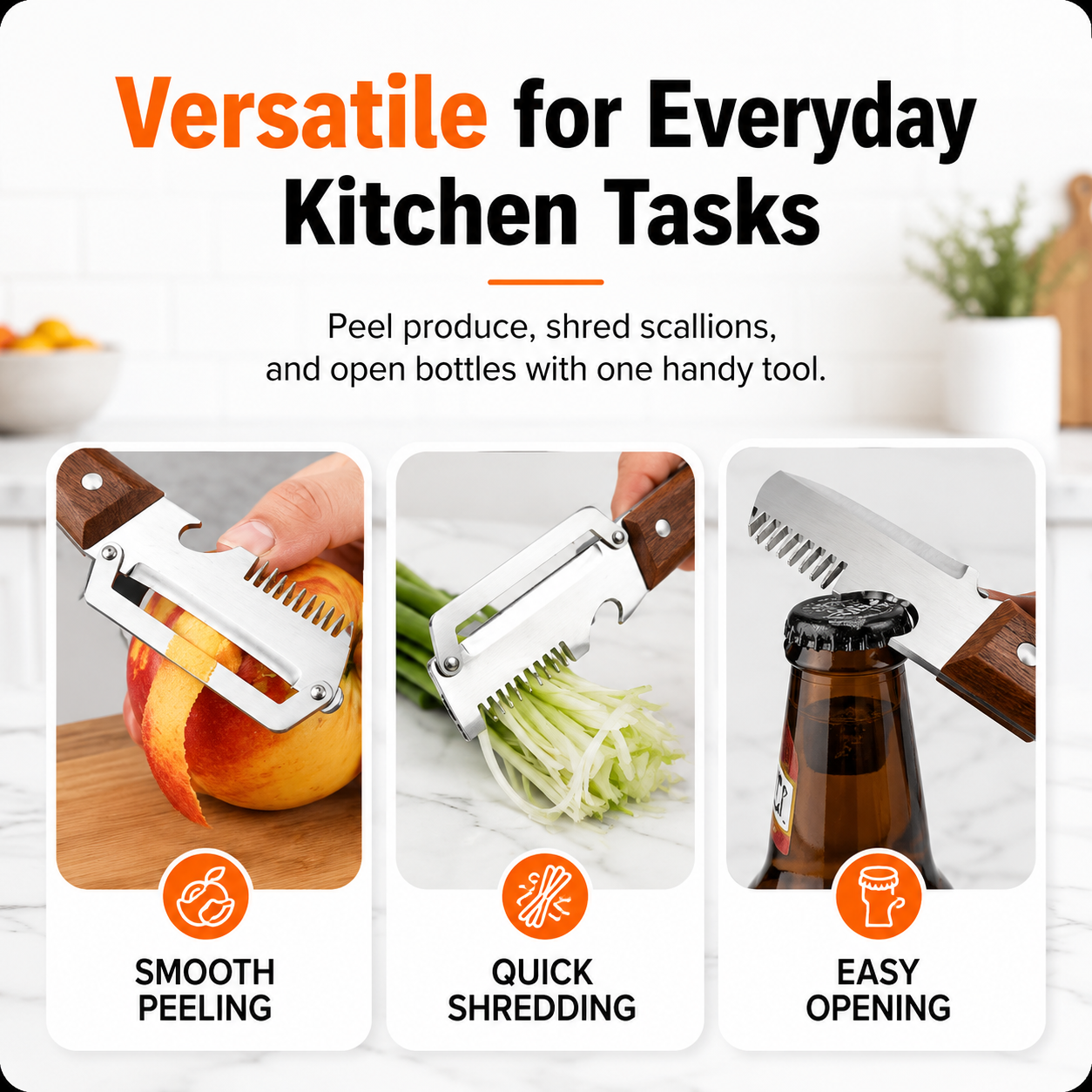 Biancat® 3-in-1 QuickPrep Vegetable Peeler & Cutter