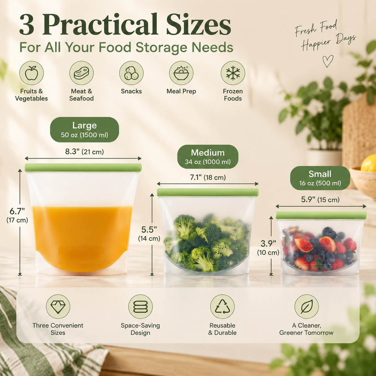 Reusable Silicone Storage Bags