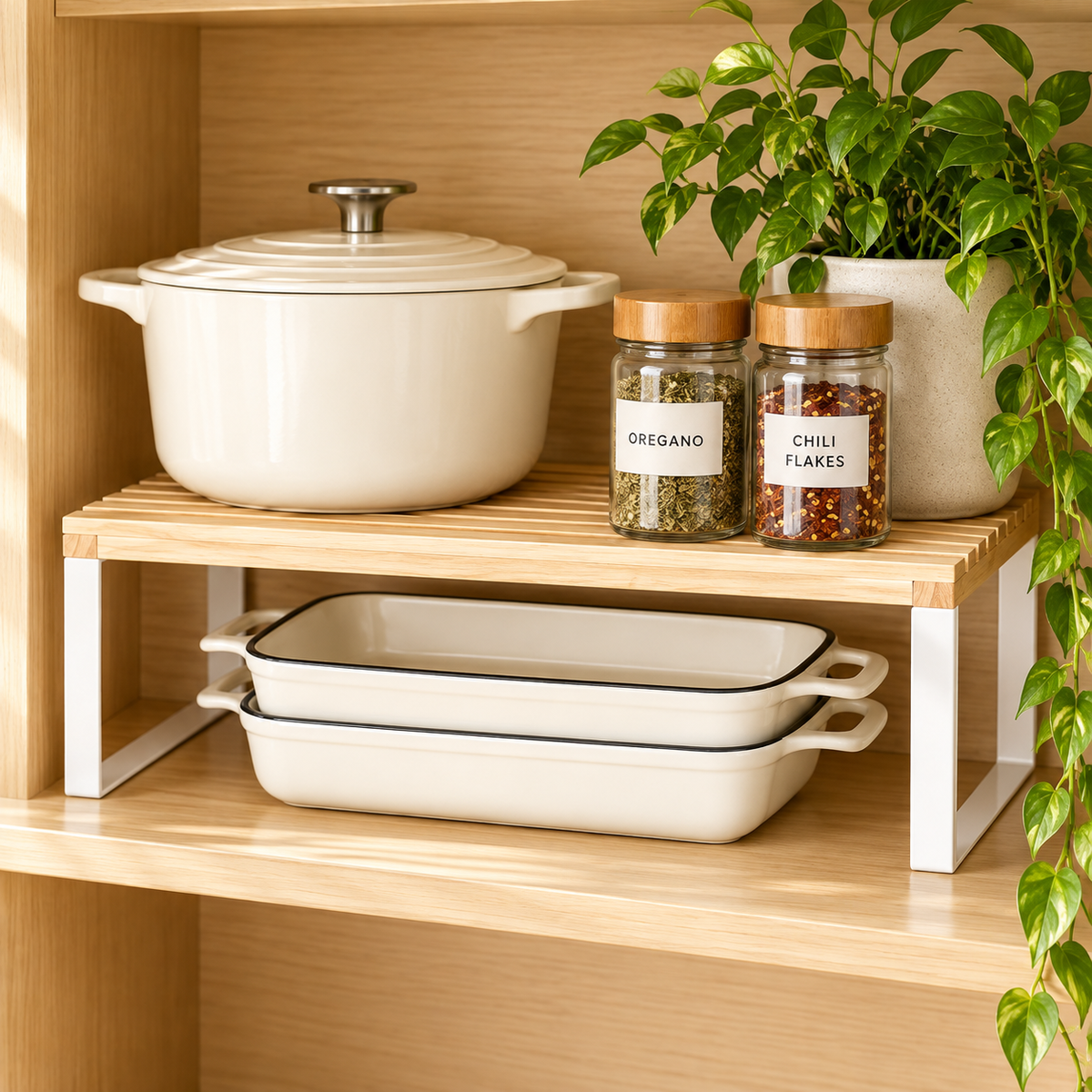 Wood & Steel Pantry Riser