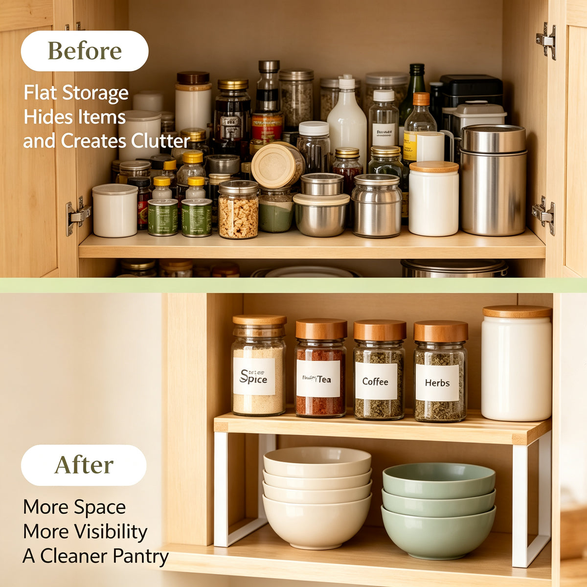 Wood & Steel Pantry Riser