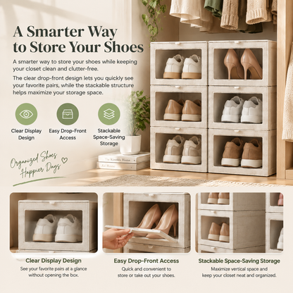 Clear Drop-Front Shoe Storage Box