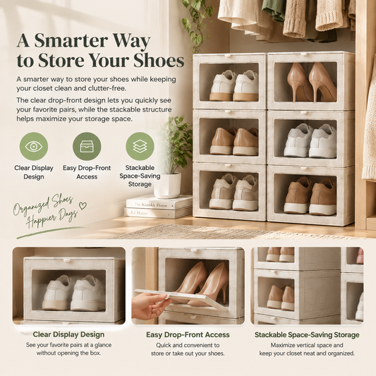 Clear Drop-Front Shoe Storage Box