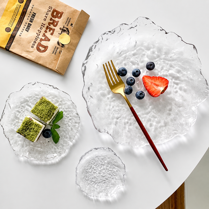 Dreamy Ice-Dew Collection | Irregular Art Glass Plates