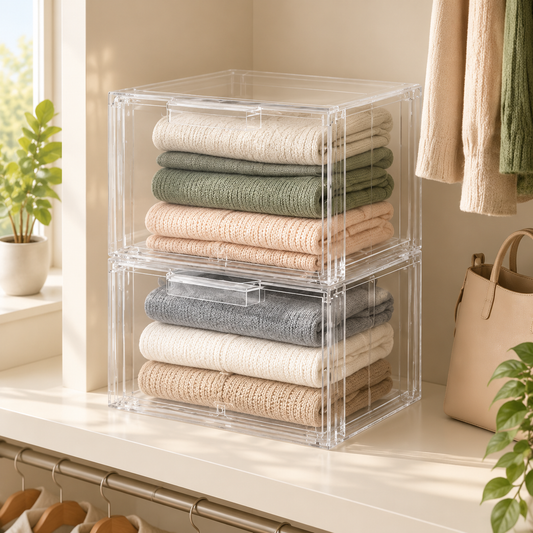 Clear Stackable Sweater Storage Drawer