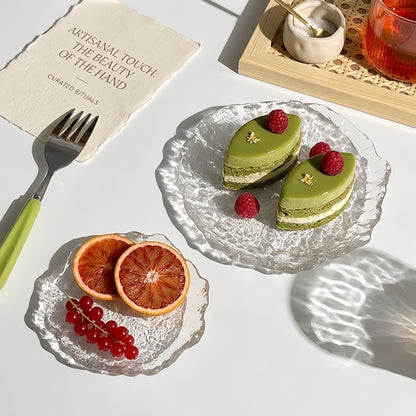 Dreamy Ice-Dew Collection | Irregular Art Glass Plates