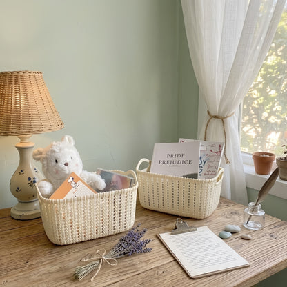 Woven-Style Desktop Storage Basket